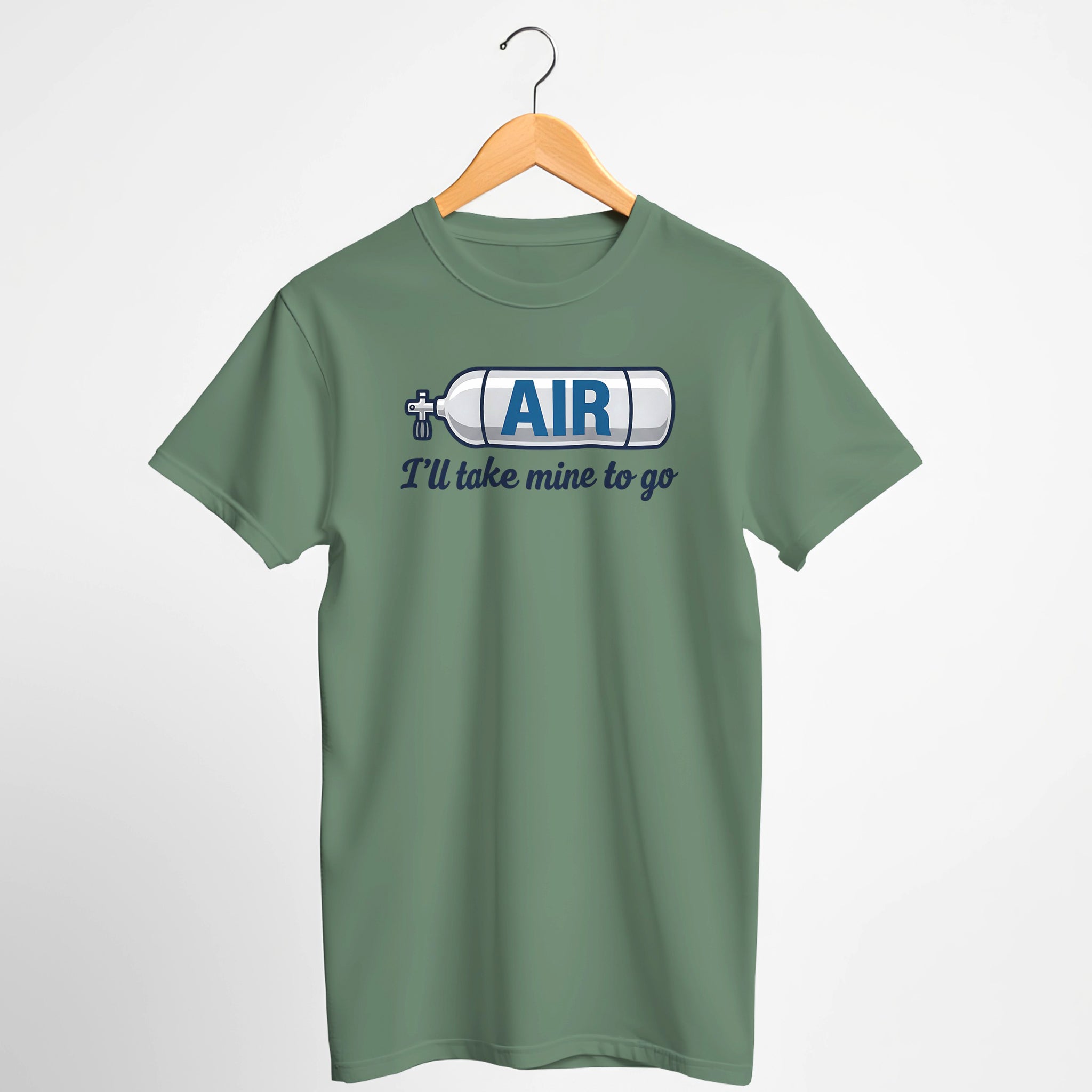 AIR - I'll Take Mine to Go - Funny Scuba Tee Shirt