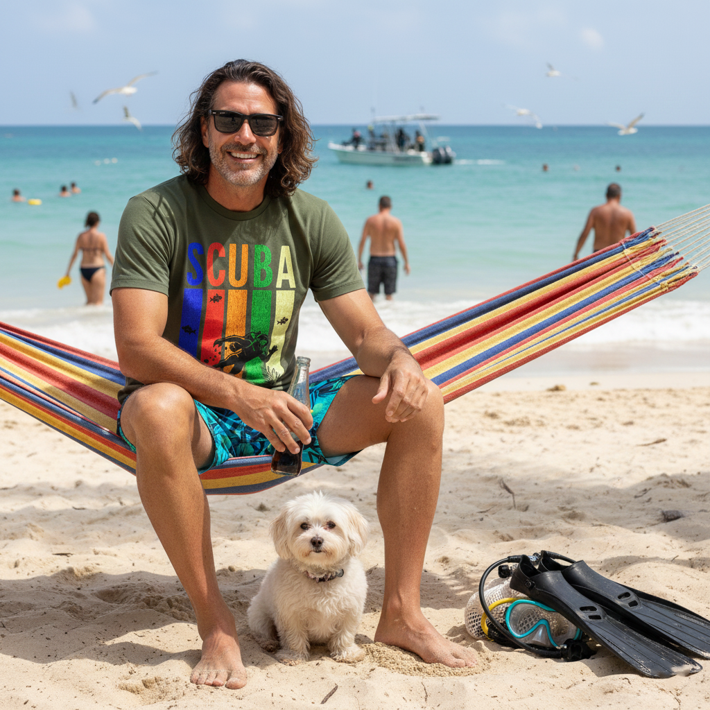 Retro Rainbow SCUBA Diver T-Shirt