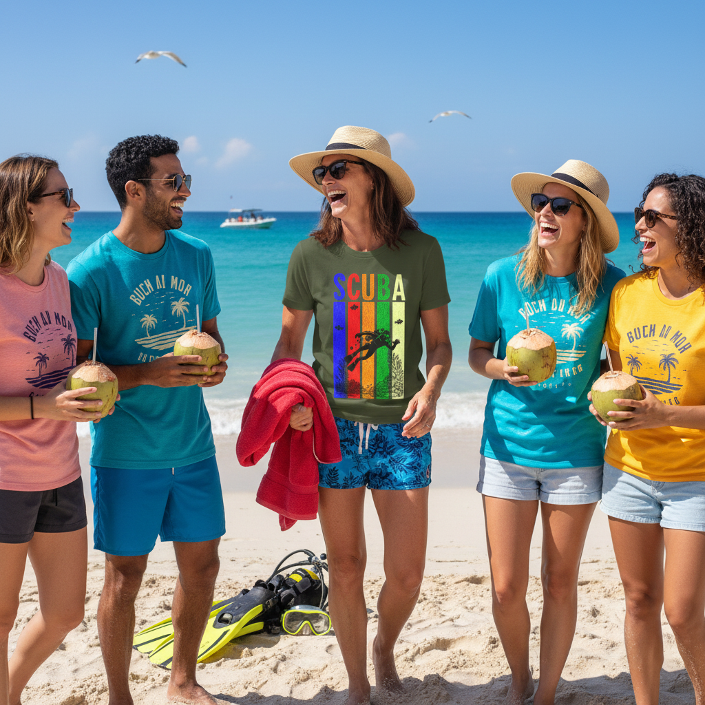 Retro Rainbow SCUBA Diver T-Shirt