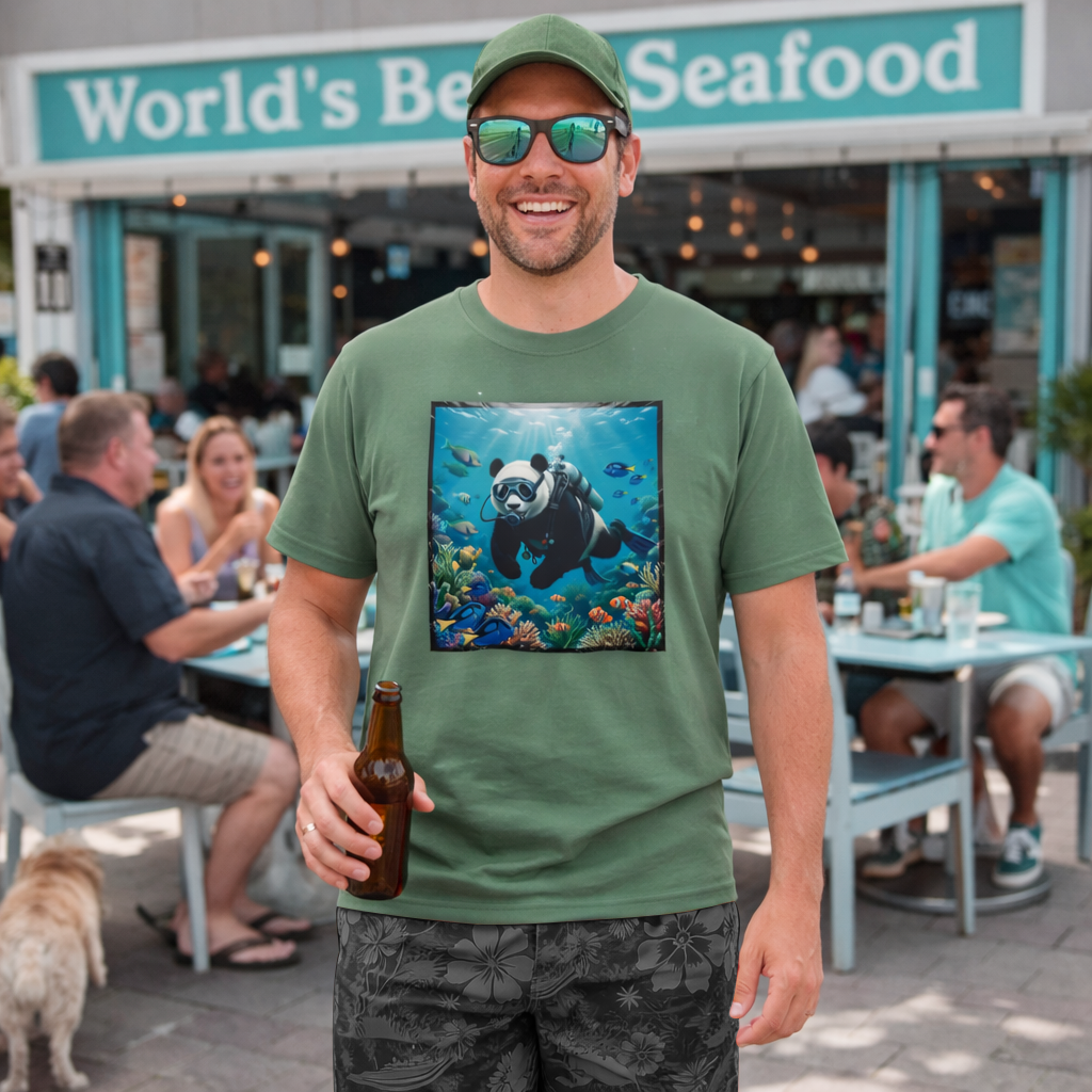 Diving Panda Tee — Cute Scuba Panda Underwater Graphic T-Shirt