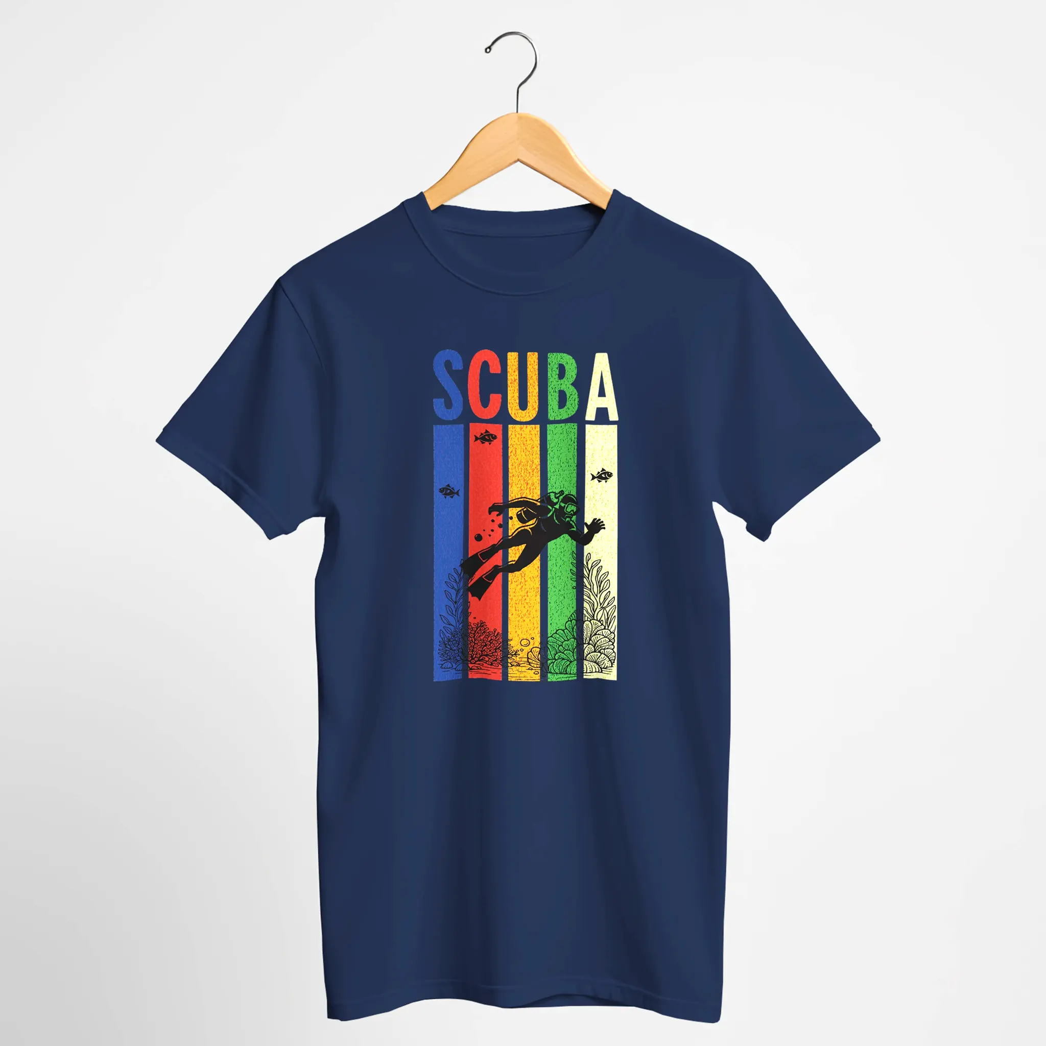 Retro Rainbow SCUBA Diver T-Shirt