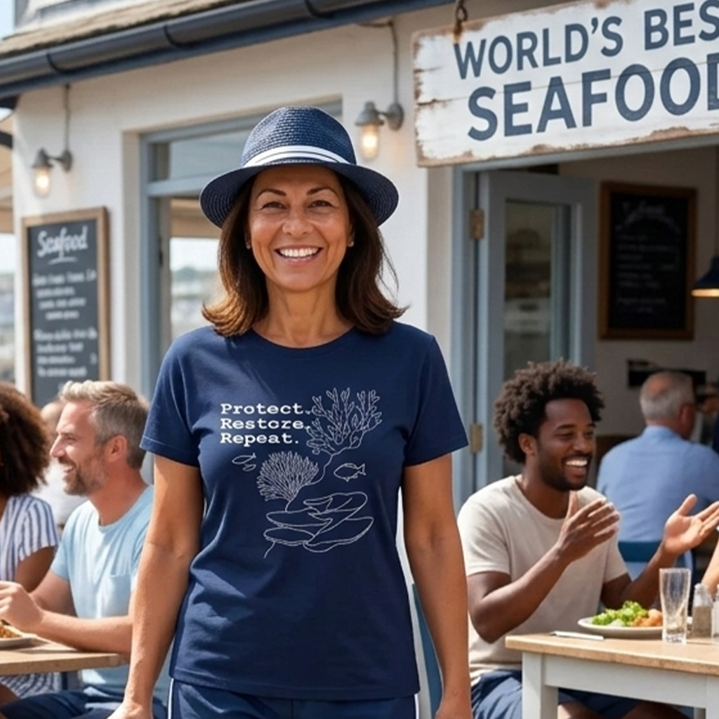 Protect. Restore. Repeat. Coral Conservation T-Shirt