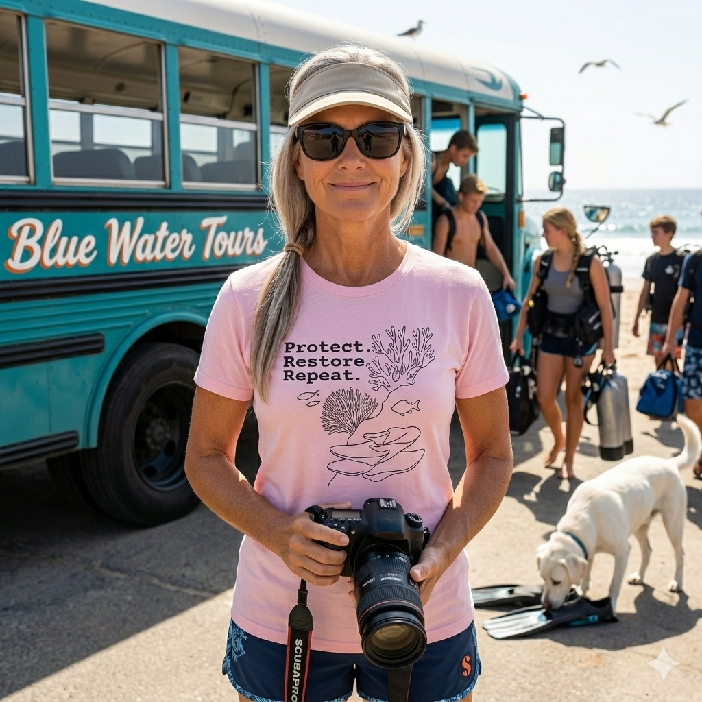 Protect. Restore. Repeat. Coral Conservation T-Shirt