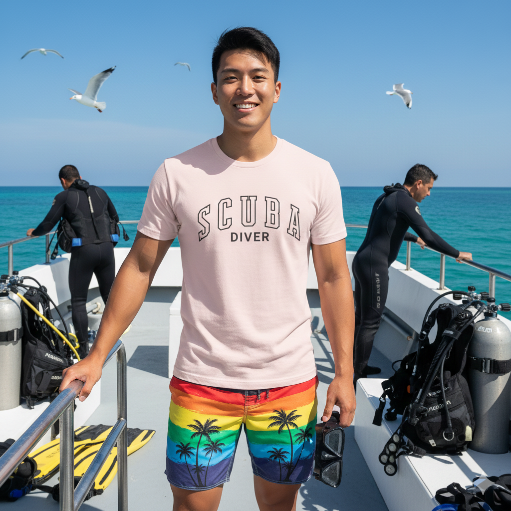 Classic SCUBA DIVER College Font T-Shirt