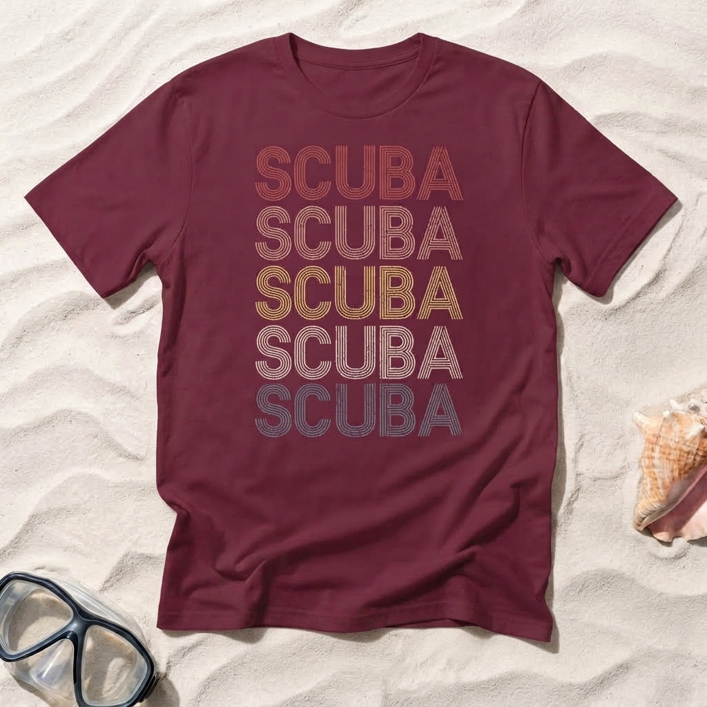 Retro SCUBA - Vintage 70s Typography T-shirt