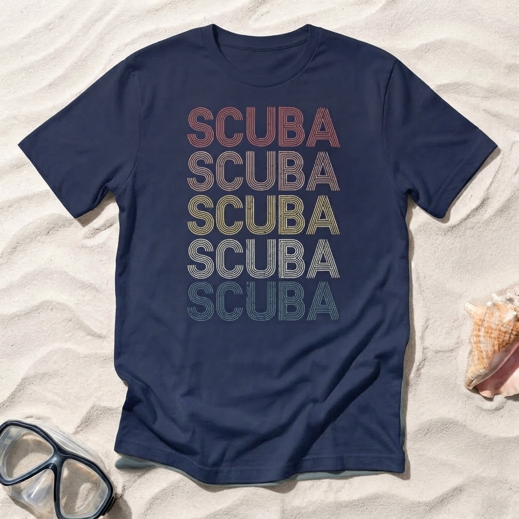 Retro SCUBA - Vintage 70s Typography T-shirt