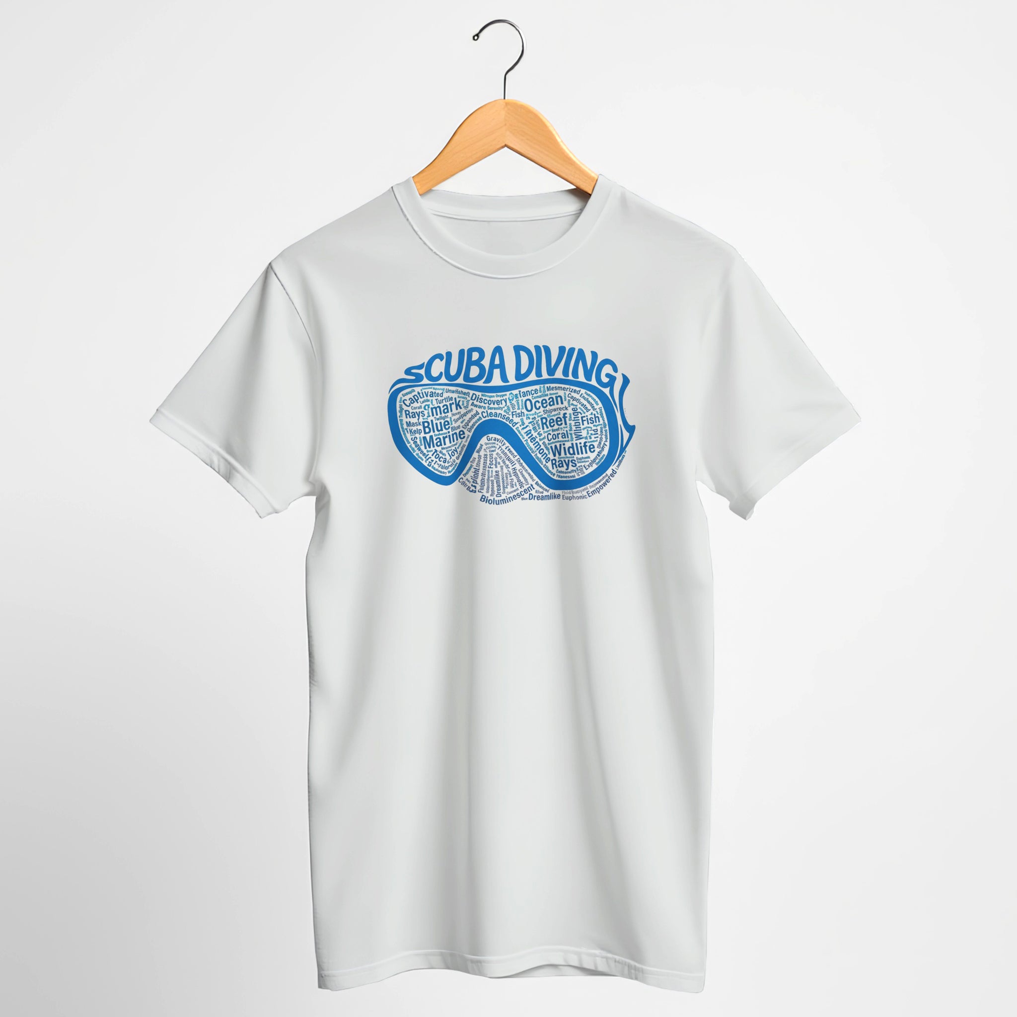 Scuba Calligram Tee — Scuba Diving Words Graphic T-Shirt