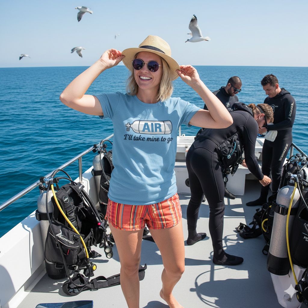 AIR - I'll Take Mine to Go - Funny Scuba Tee Shirt