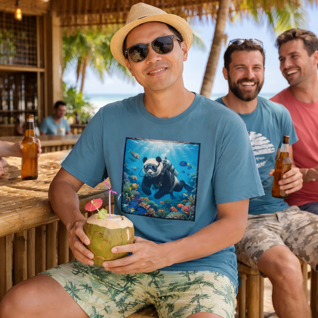 Diving Panda Tee — Cute Scuba Panda Underwater Graphic T-Shirt