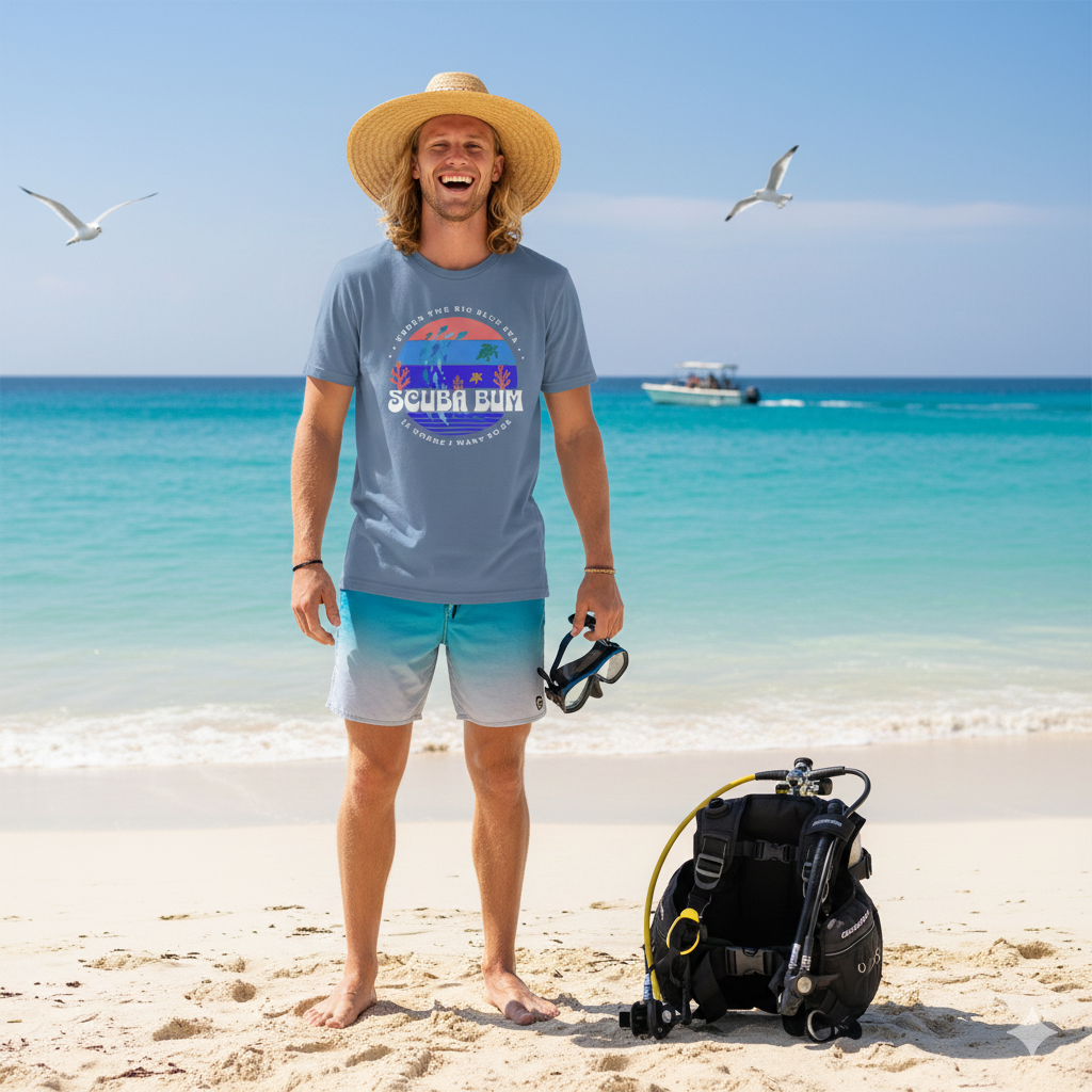 Scuba Bum Vintage Sunset Tee Shirt - Version 2