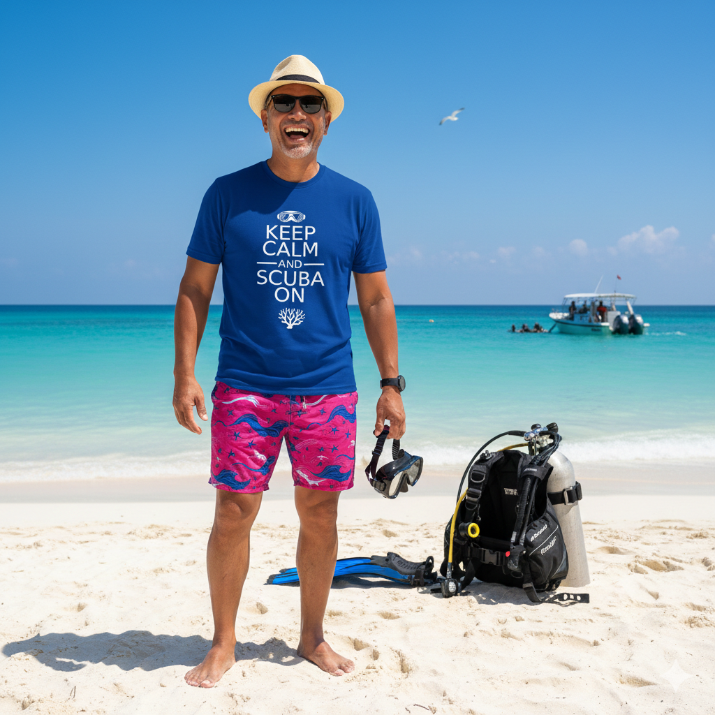 Keep Calm And Scuba On - Dark T-Shirts