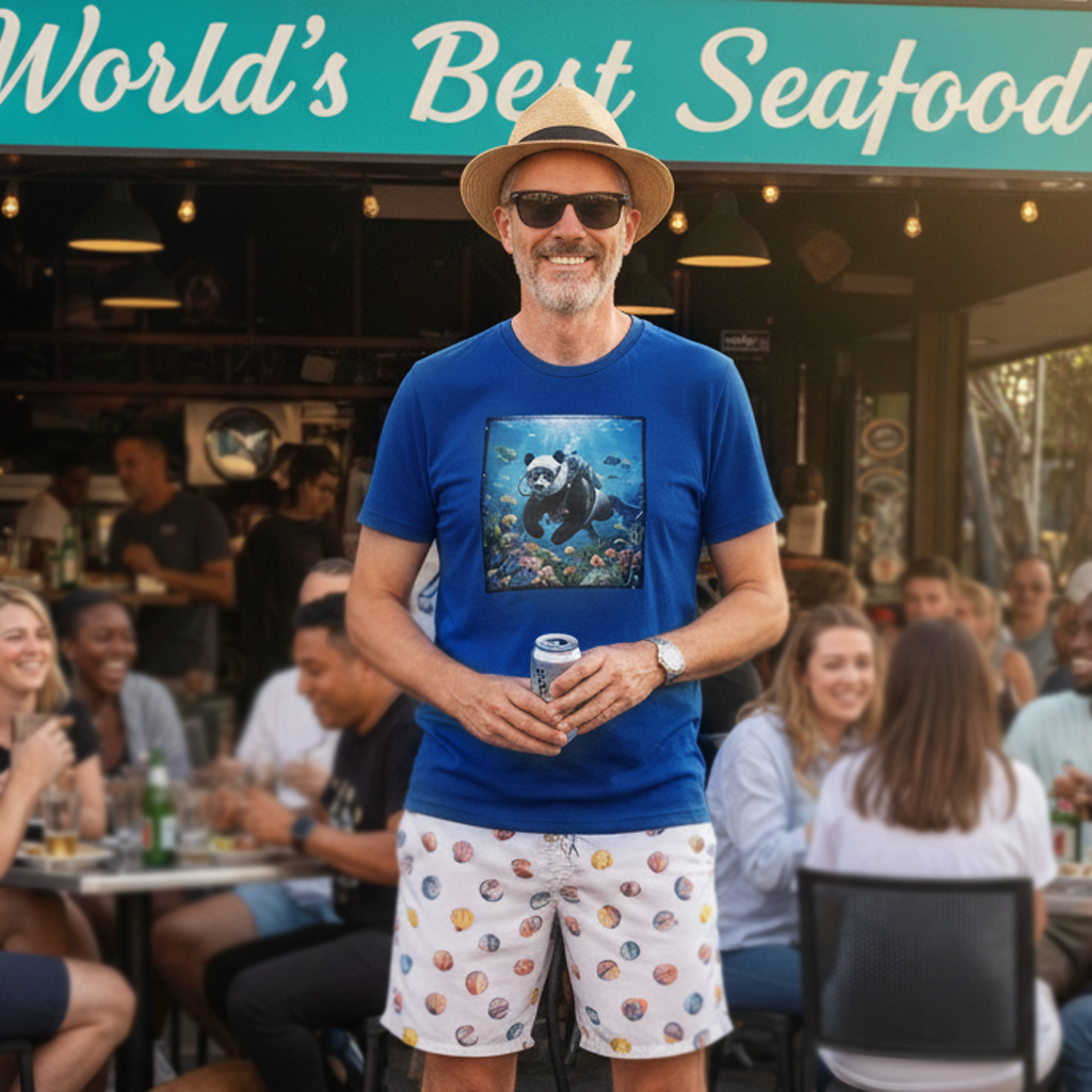 Diving Panda Tee — Cute Scuba Panda Underwater Graphic T-Shirt