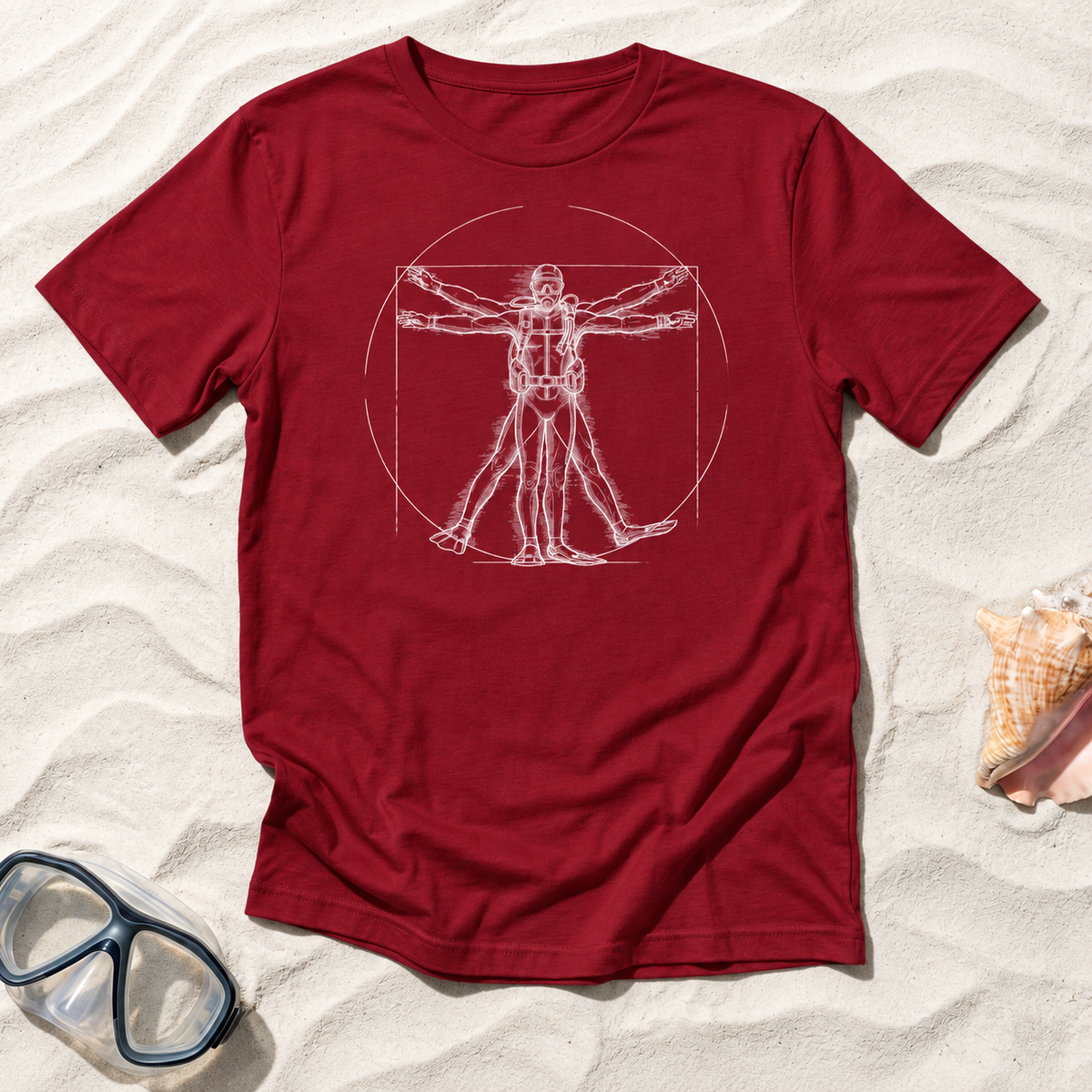 Vitruvian Scuba Diver T-Shirt
