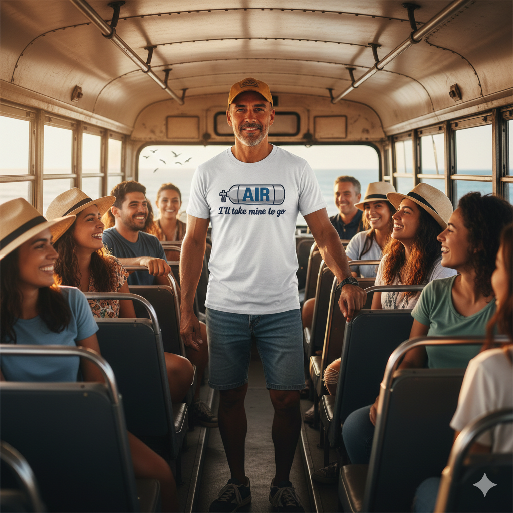 AIR - I'll Take Mine to Go - Funny Scuba Tee Shirt