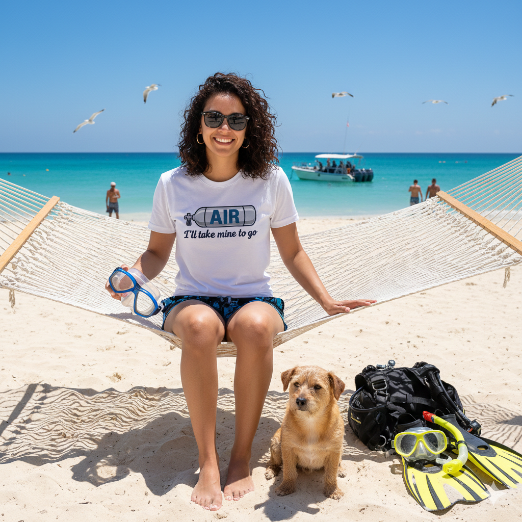 AIR - I'll Take Mine to Go - Funny Scuba Tee Shirt