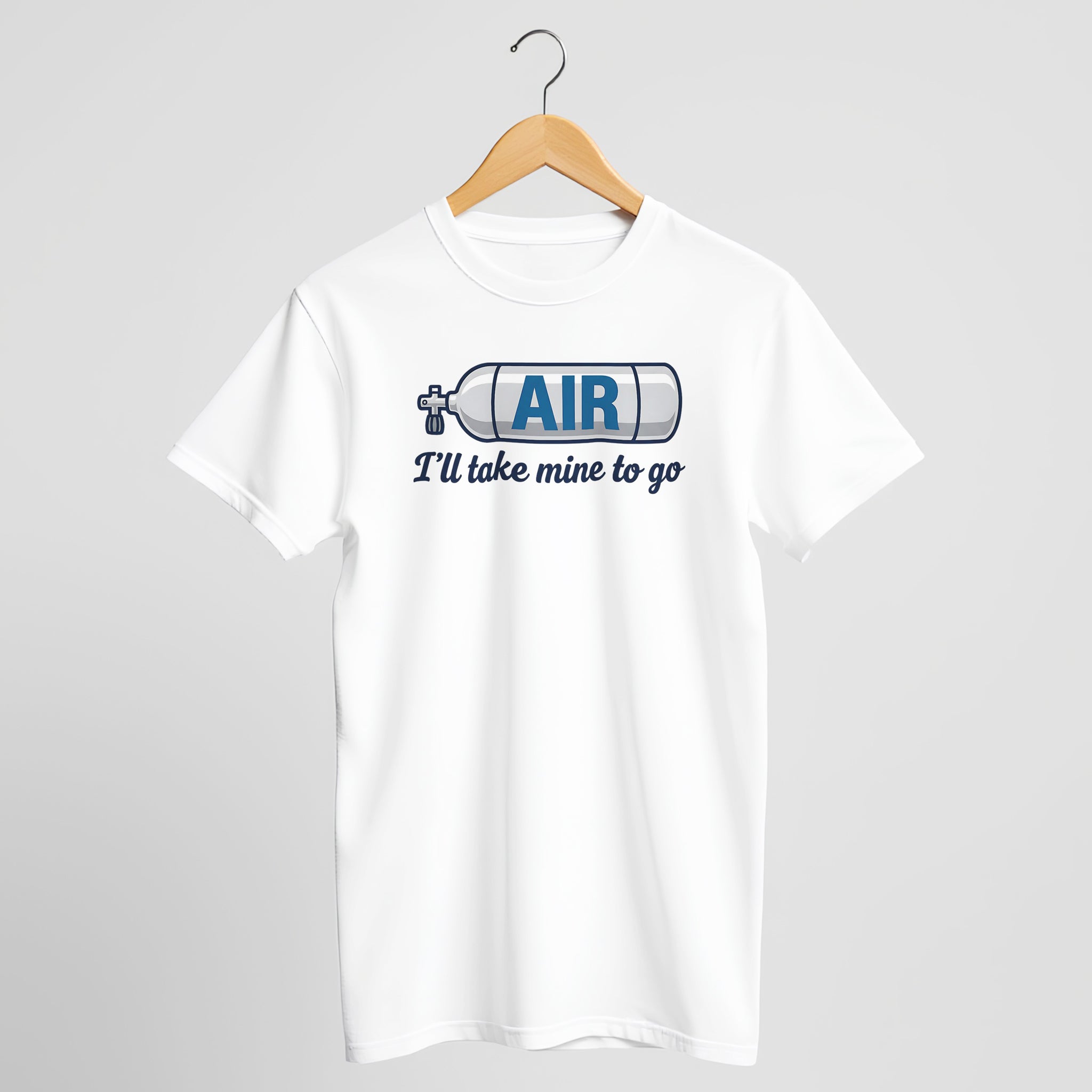AIR - I'll Take Mine to Go - Funny Scuba Tee Shirt