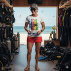 Retro Rainbow SCUBA Diver T-Shirt