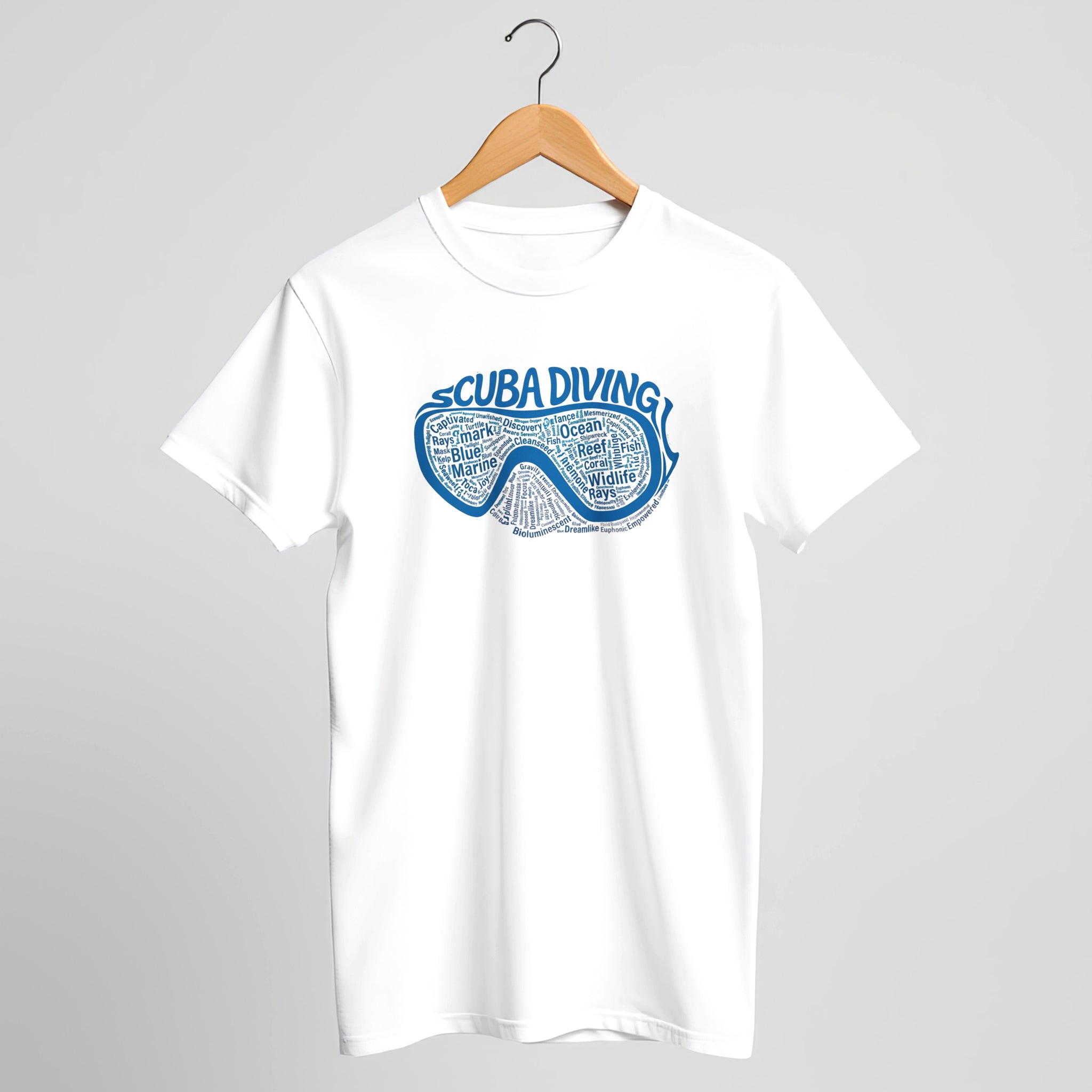 Scuba Calligram Tee — Scuba Diving Words Graphic T-Shirt