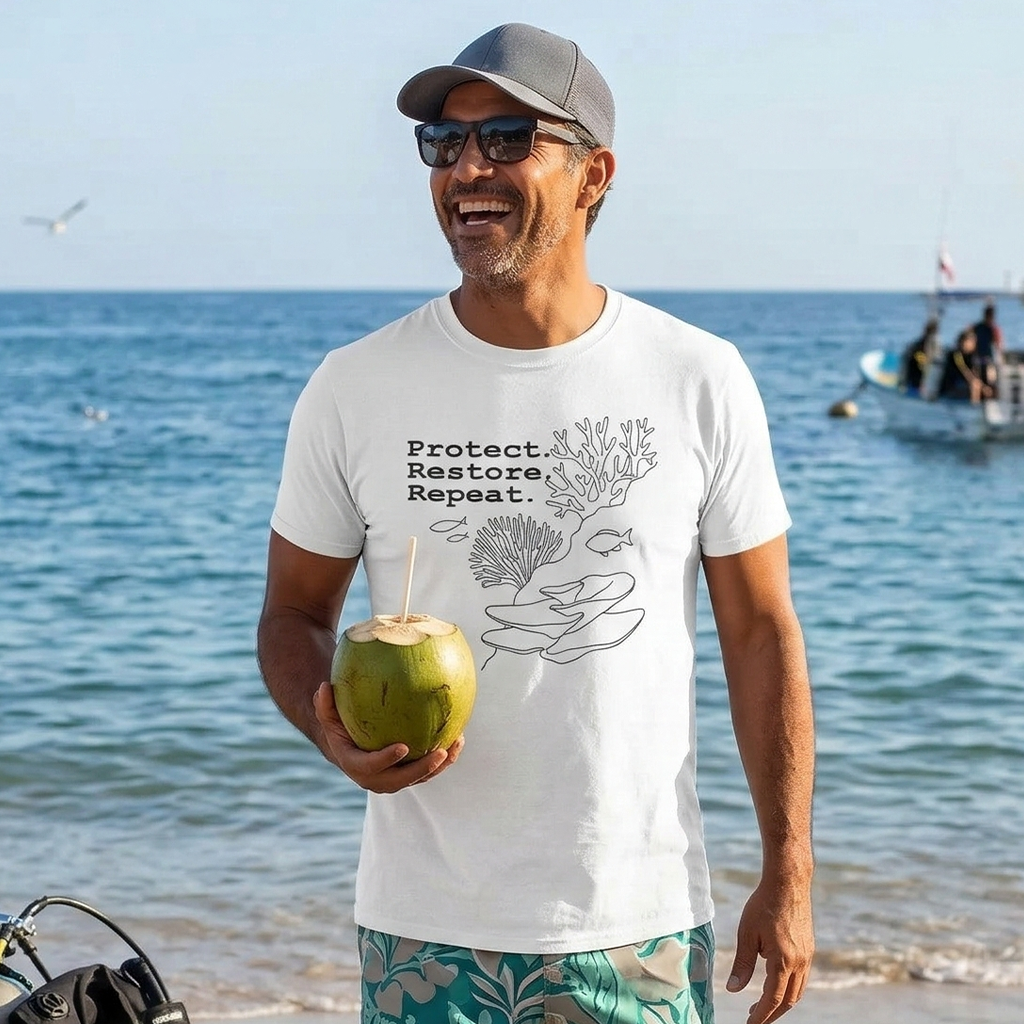 Protect. Restore. Repeat. Coral Conservation T-Shirt