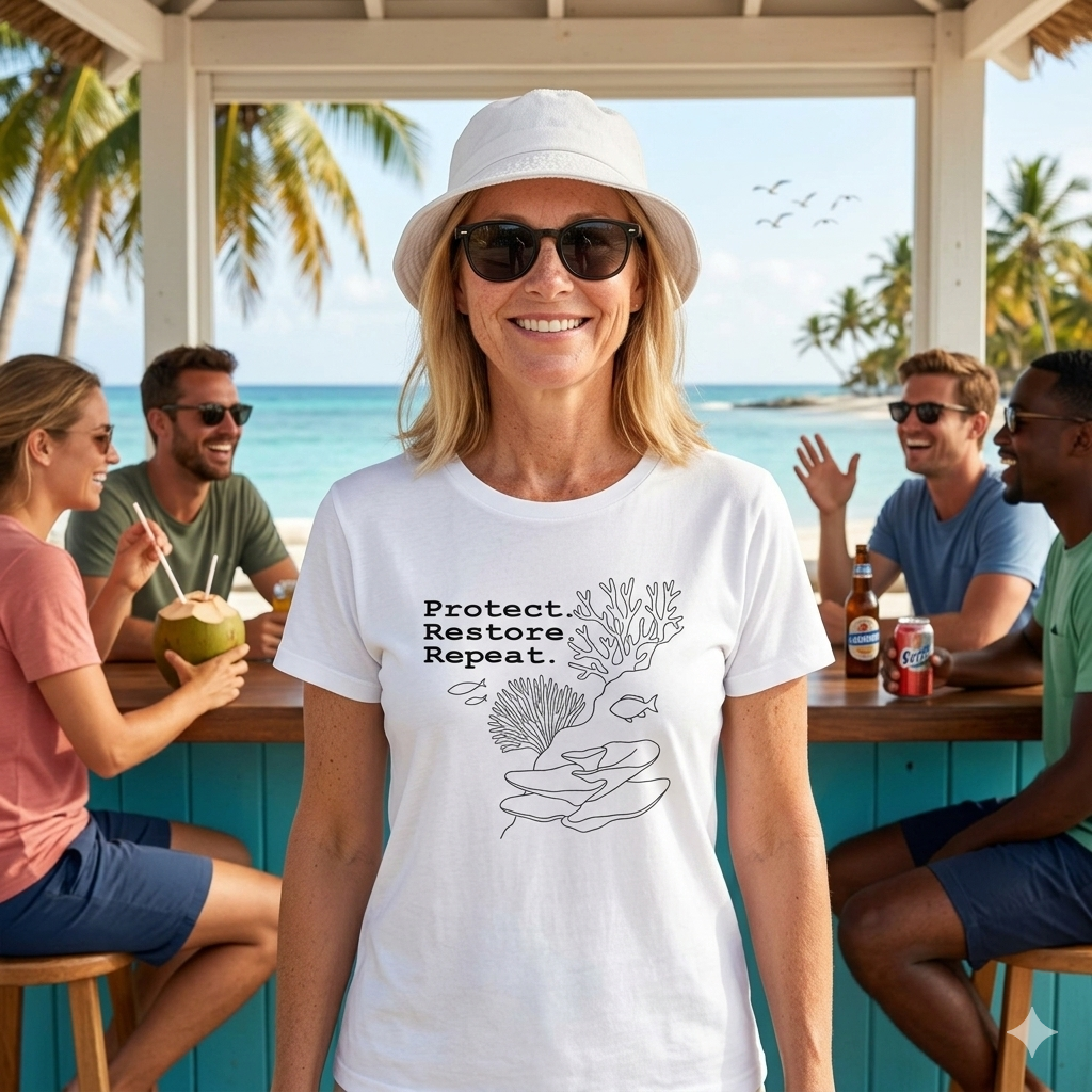 Protect. Restore. Repeat. Coral Conservation T-Shirt