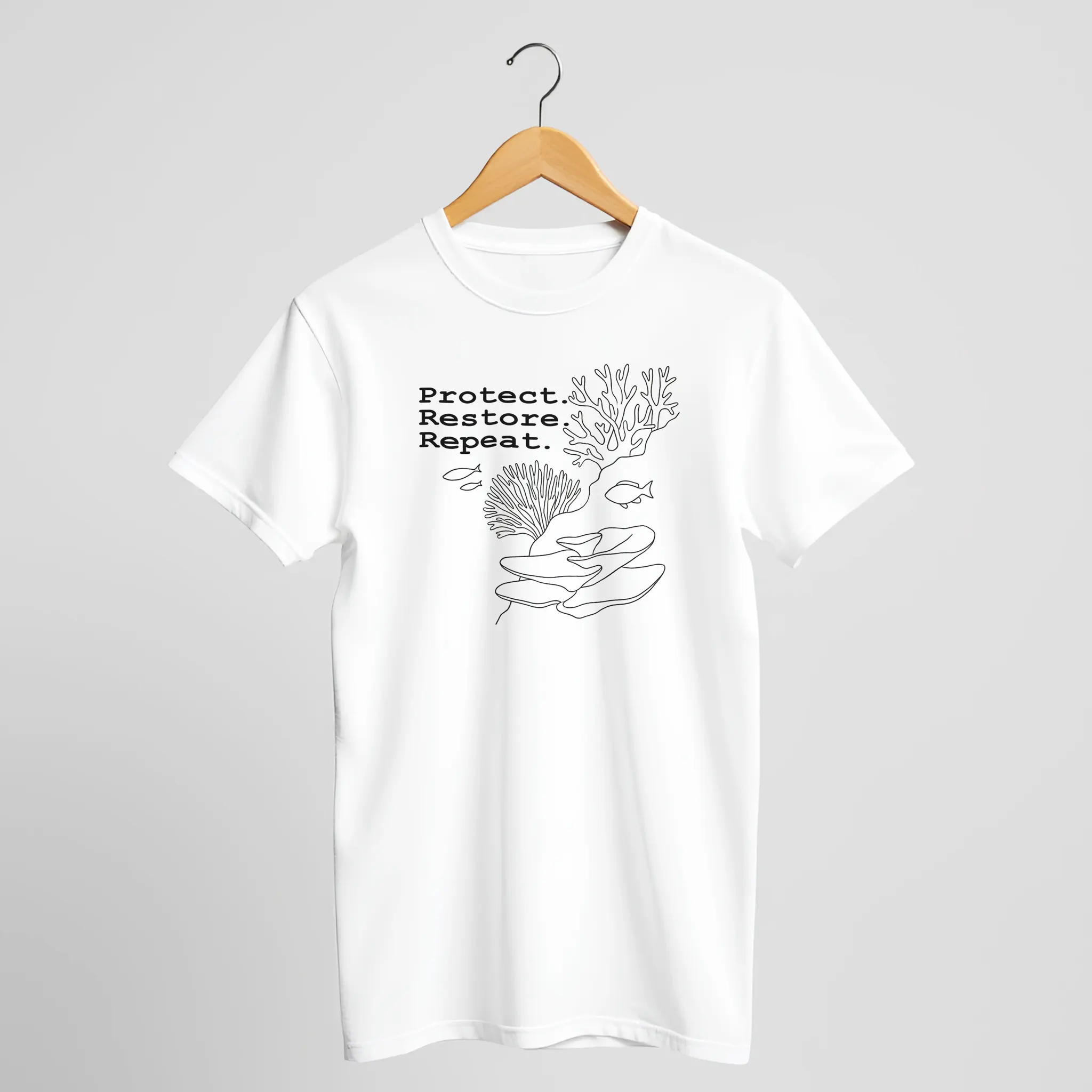 Protect. Restore. Repeat. Coral Conservation T-Shirt