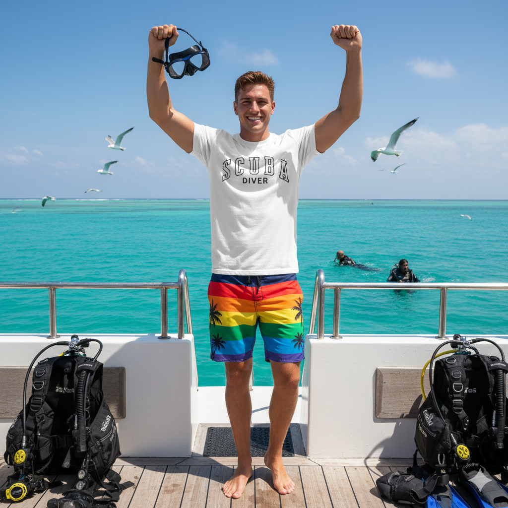 Classic SCUBA DIVER College Font T-Shirt