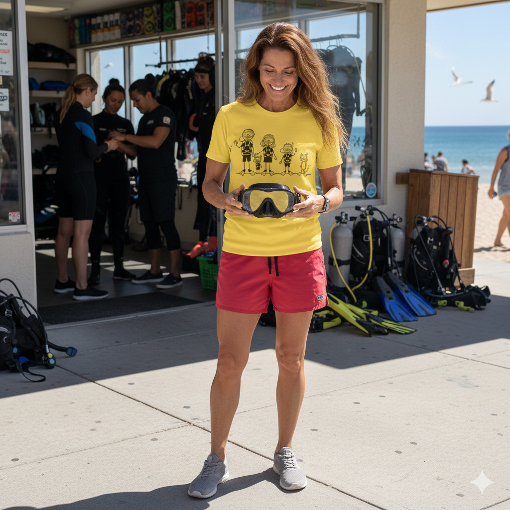 Scuba Diving Stick Figure Family T-Shirt