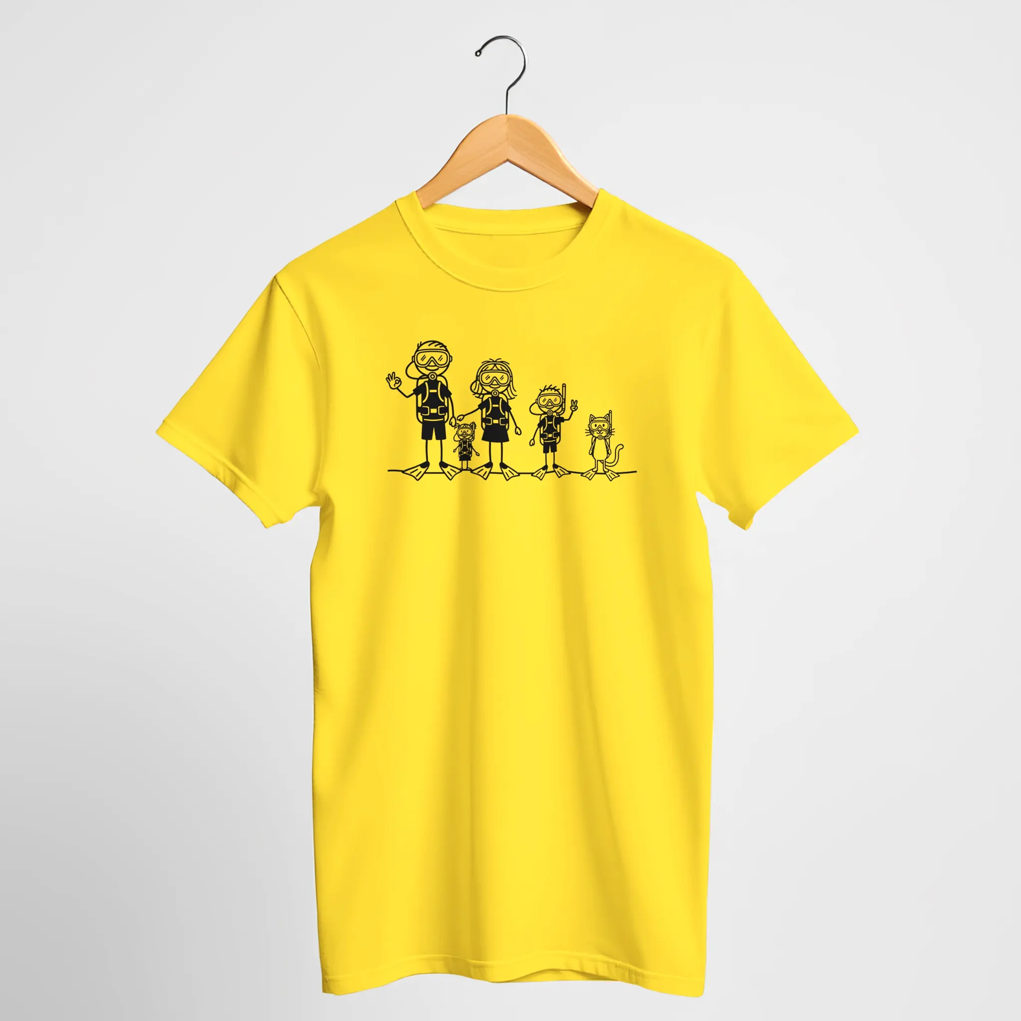 Scuba Diving Stick Figure Family T-Shirt